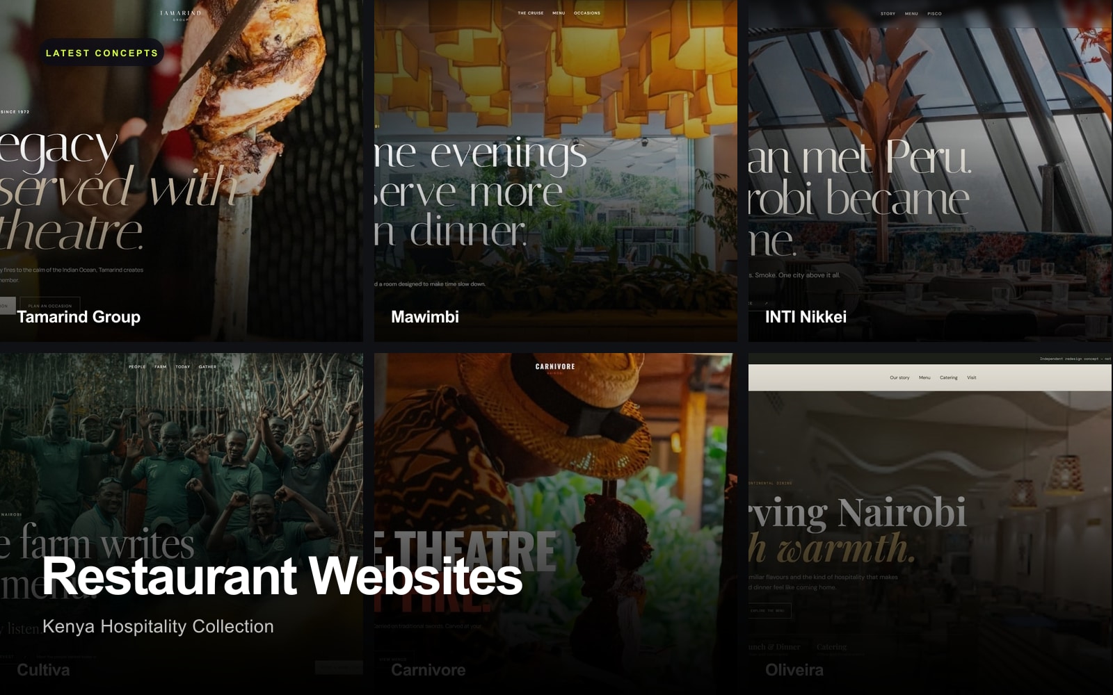 Collection of restaurant website concepts